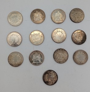 LOT DE 13 PIECES de 10 F Hercule en arge...